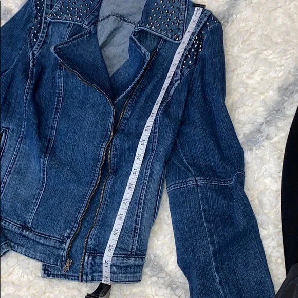 Guess Studded Dark Blue Denim Jacket - Picture 4 of 7